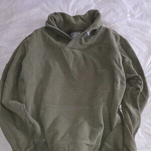 Gap Cool Green Sweatshirt - Button Close on Neckline - Size Large